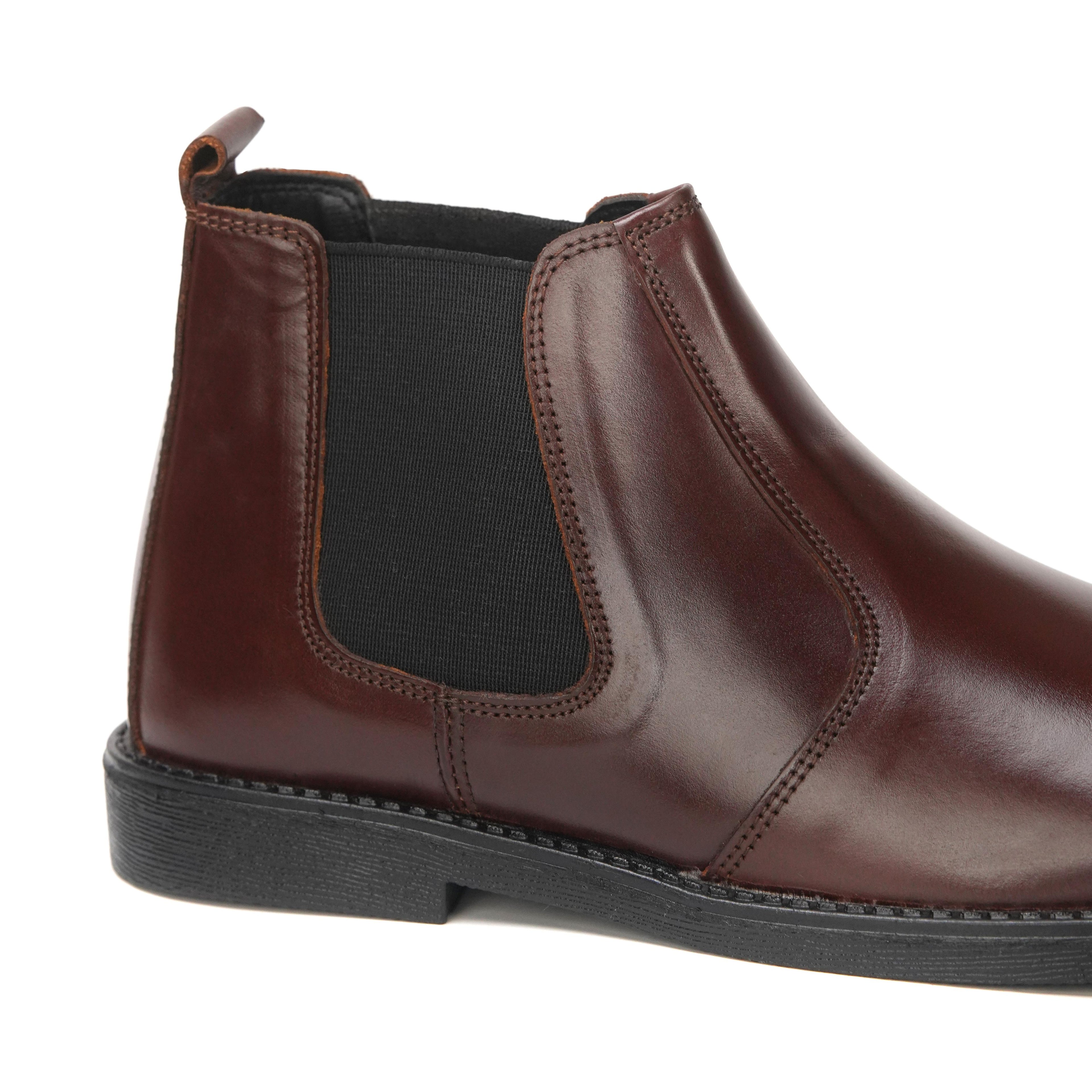 Maroon Cow Leather Chelsea boots