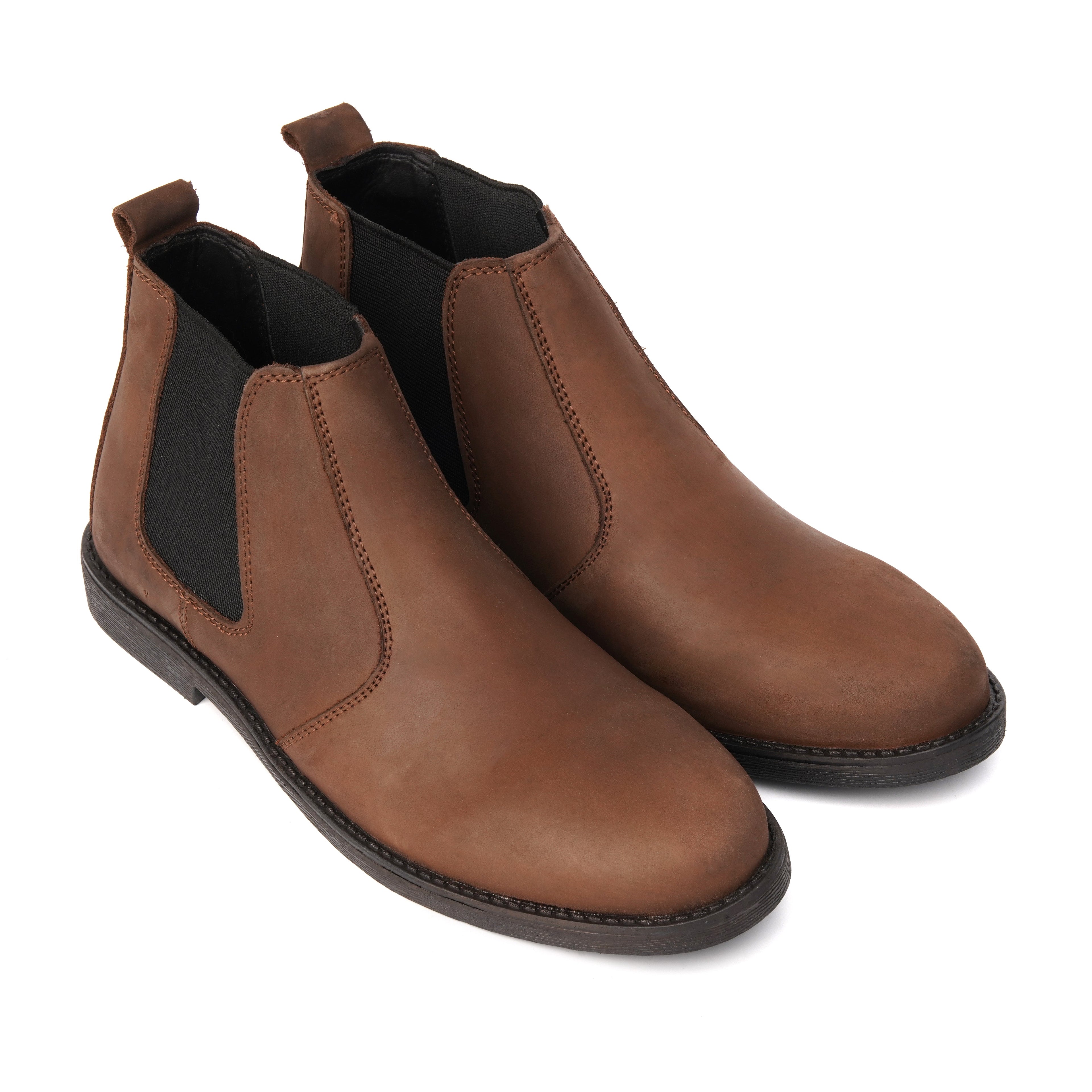 Brown Cow Leather Chelsea boots