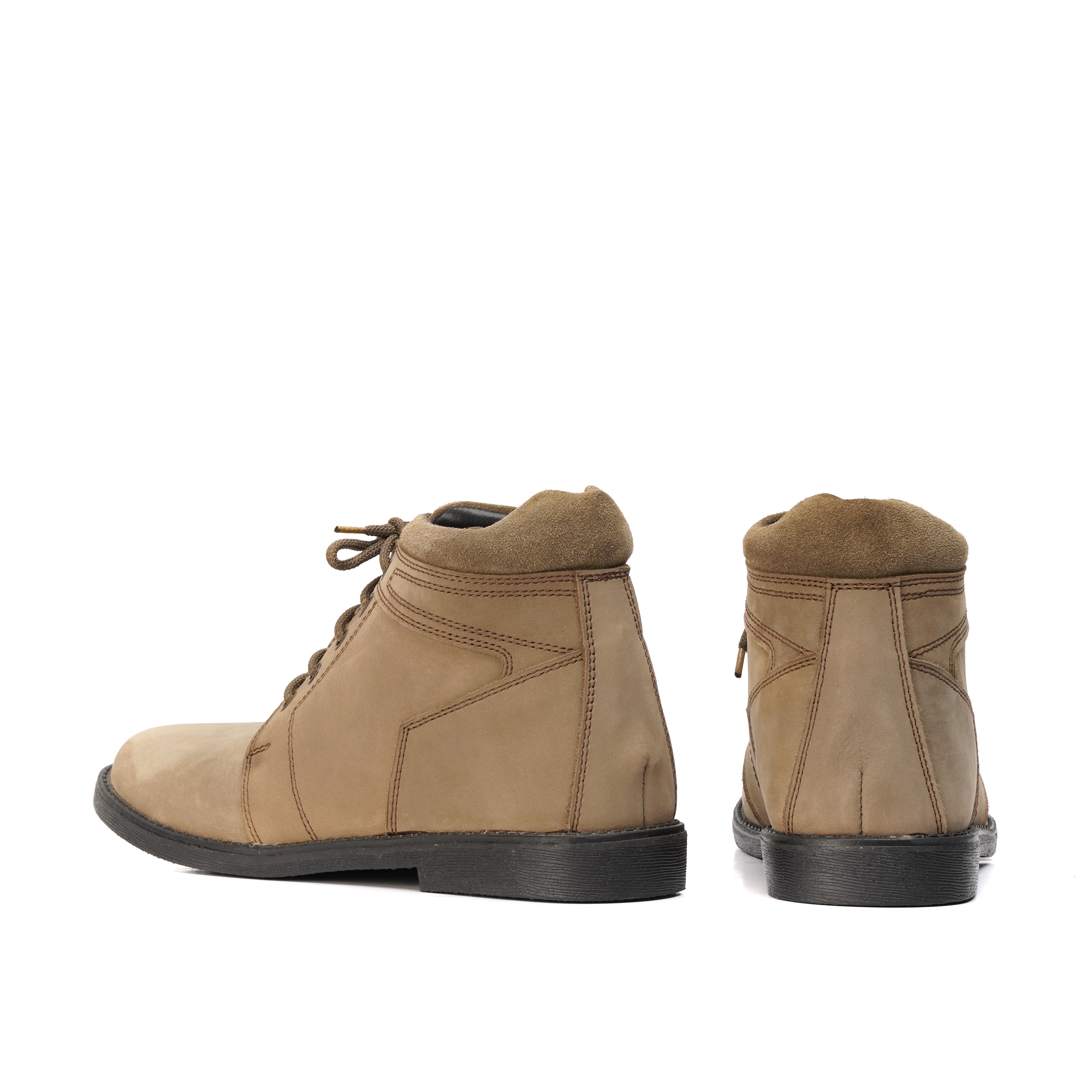 Grey Ankle Boots in Oily Cow Leather