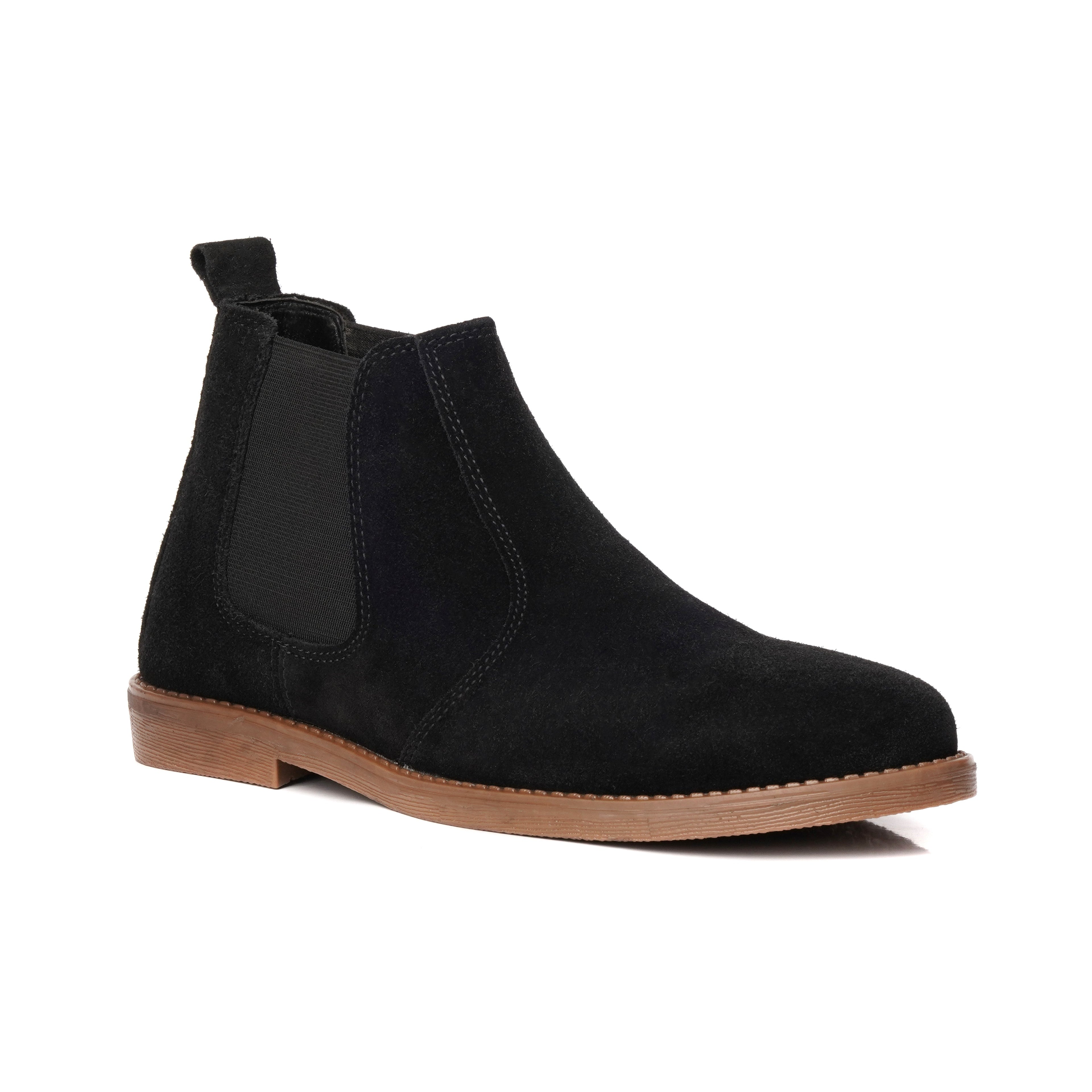 Black Suede Cow Leather Chelsea boots