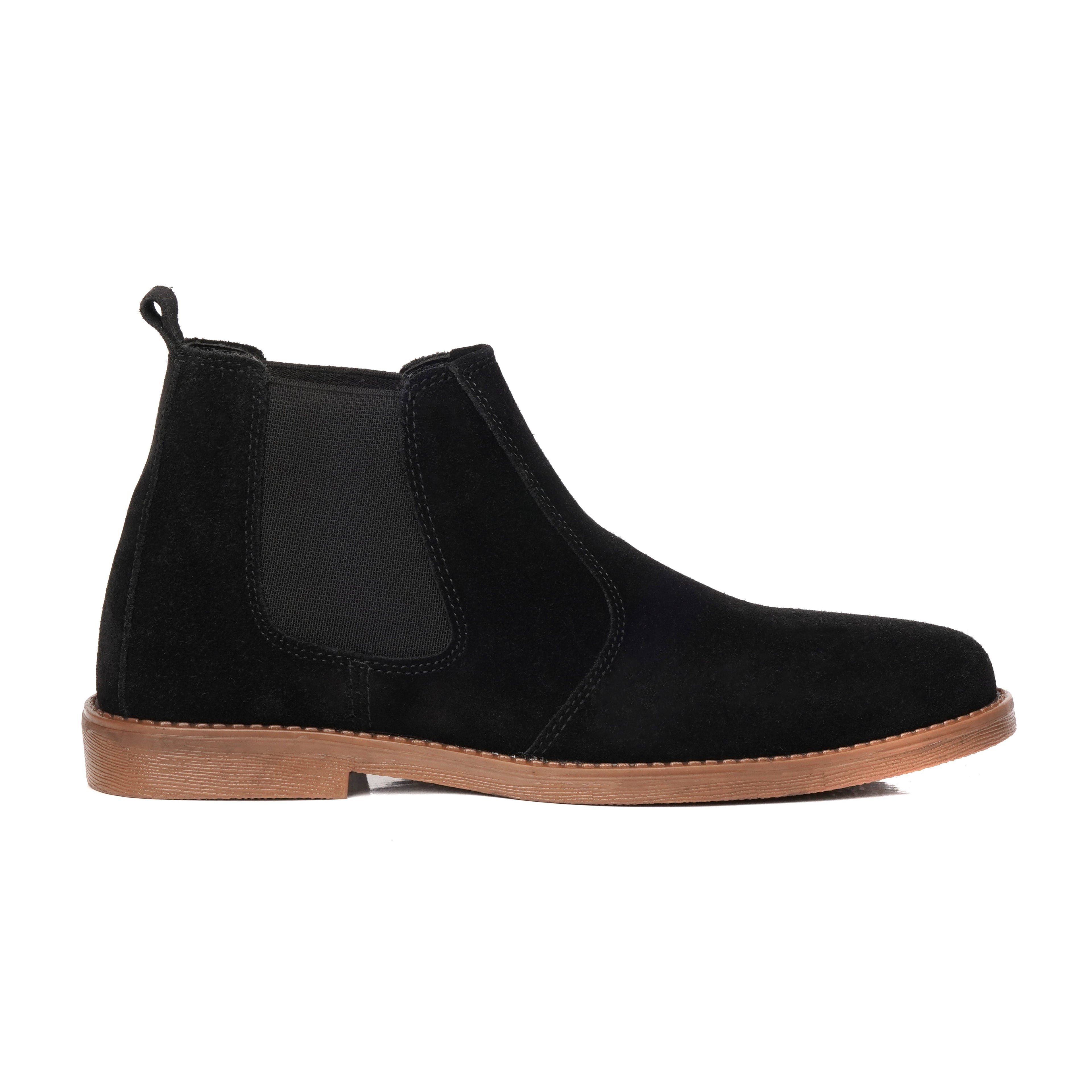 Black Suede Cow Leather Chelsea boots