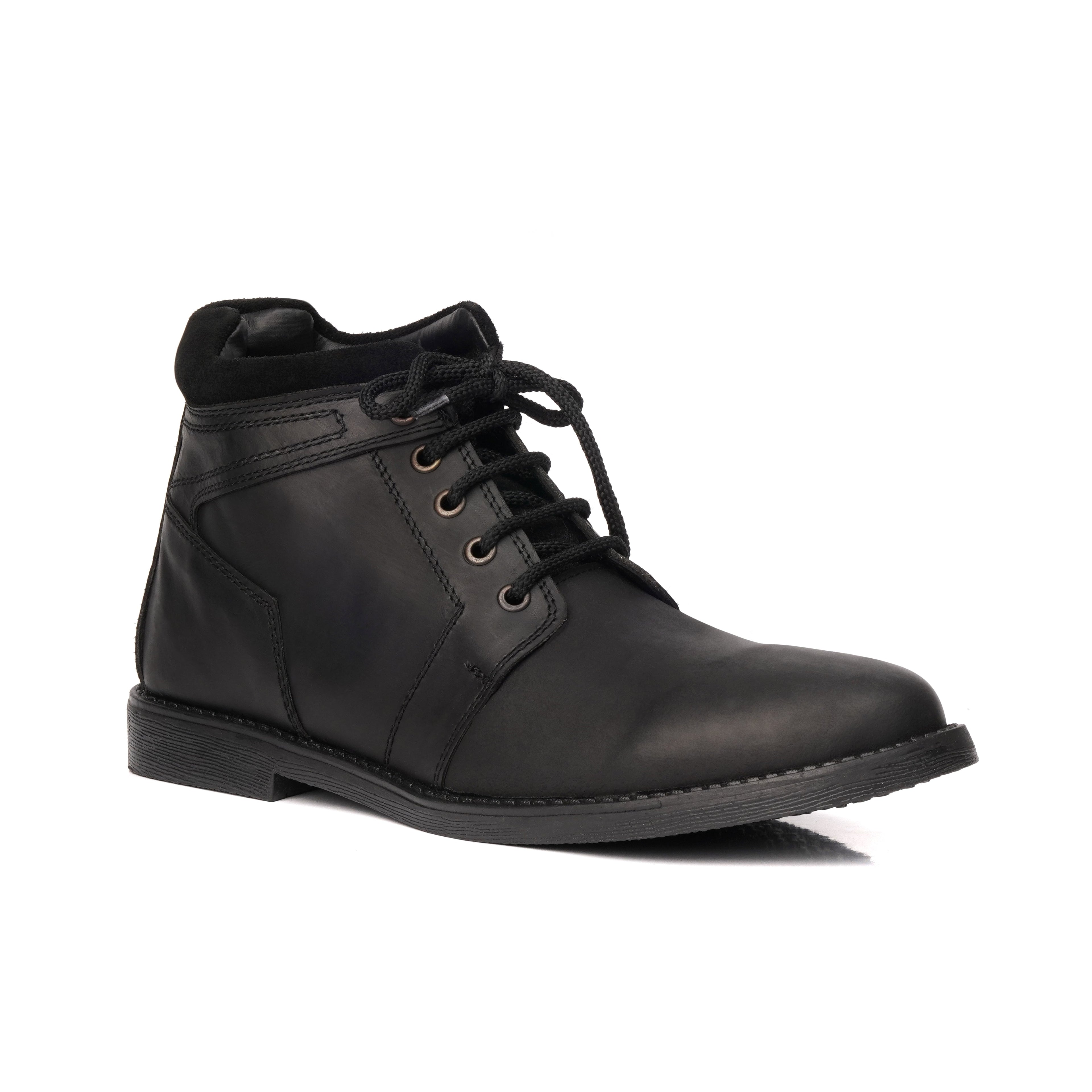 Black Ankle Boots in Oily Cow Leather