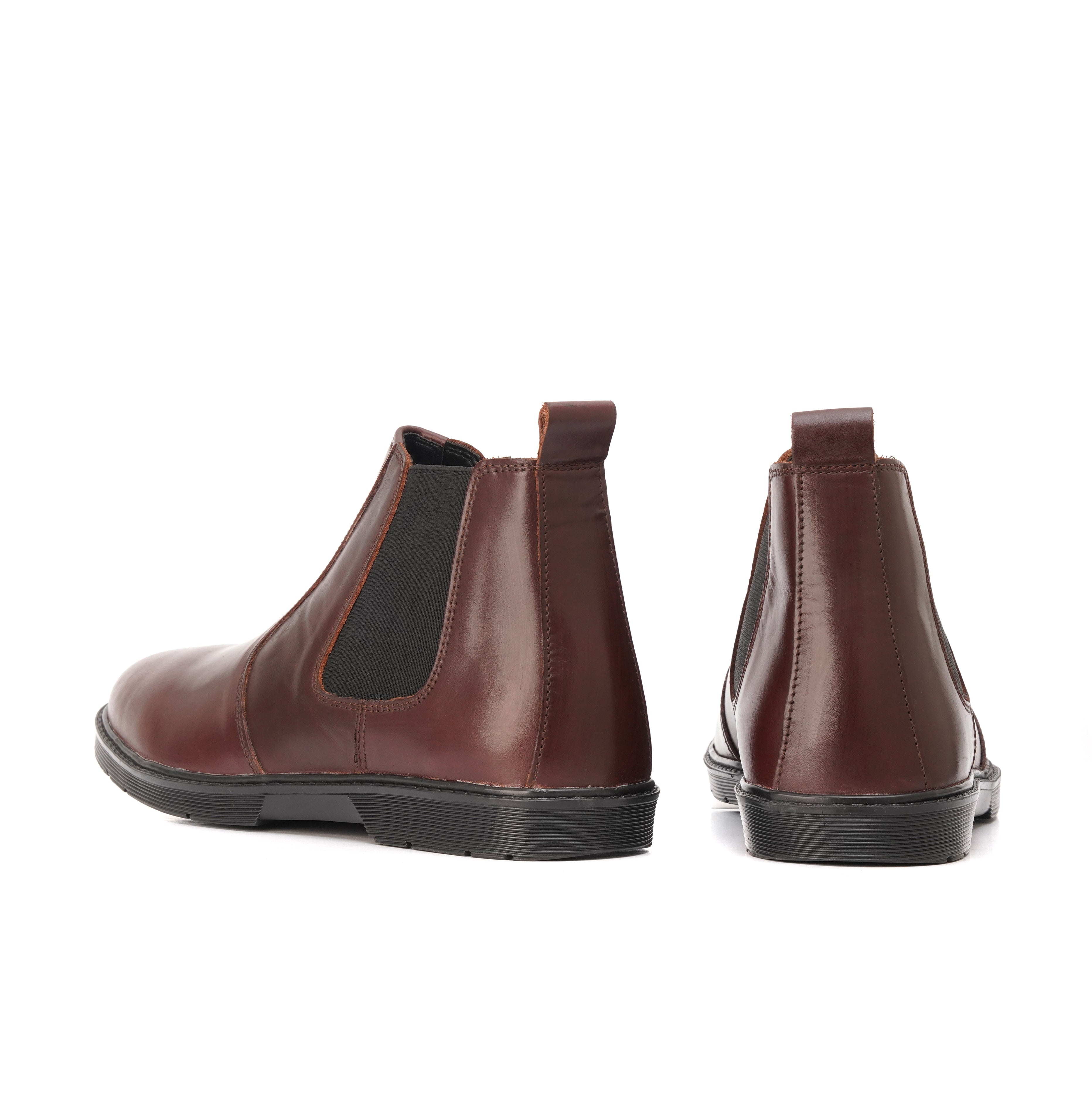 Maroon Hot Pull-up Chelsea Boots