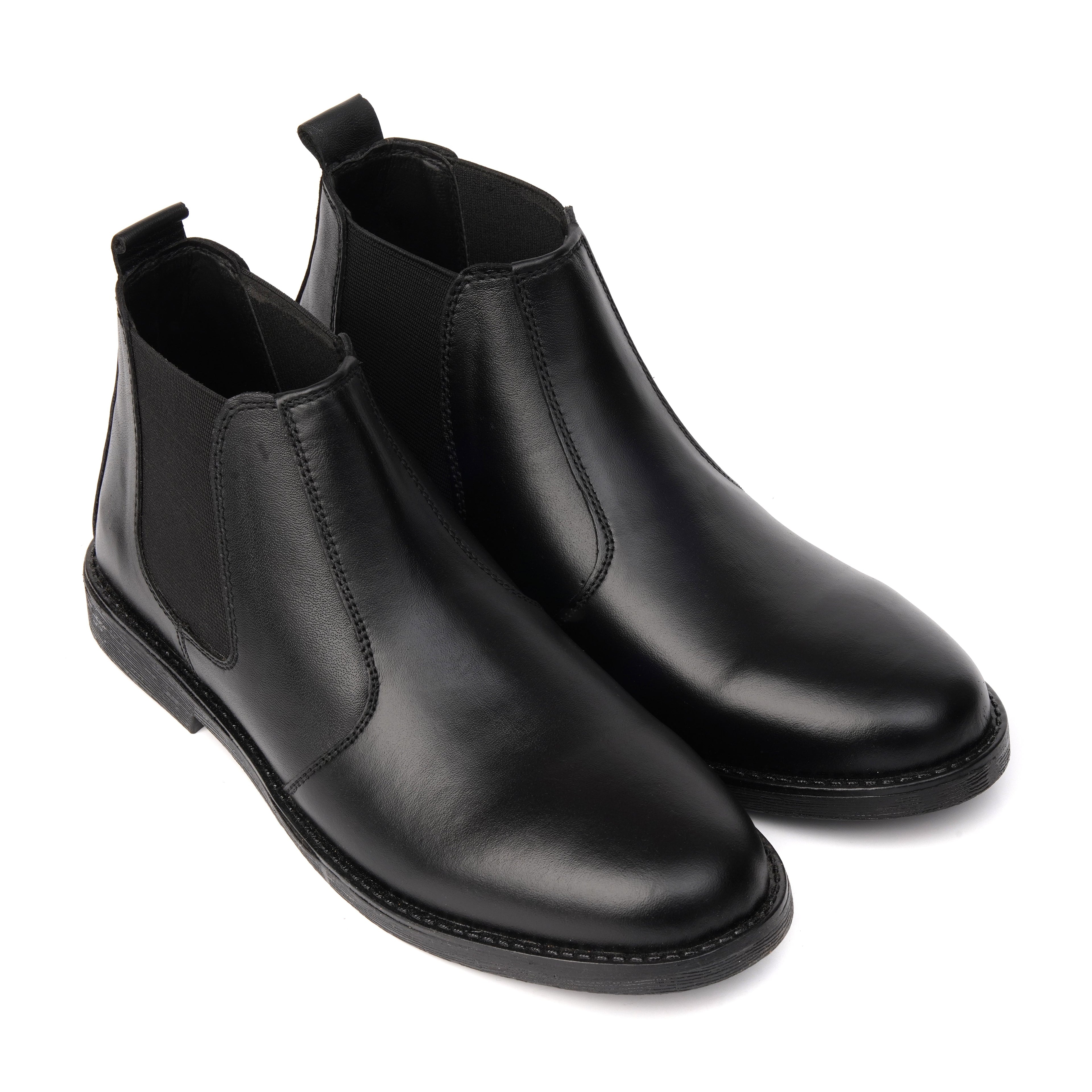 Black Cow Leather Chelsea boots