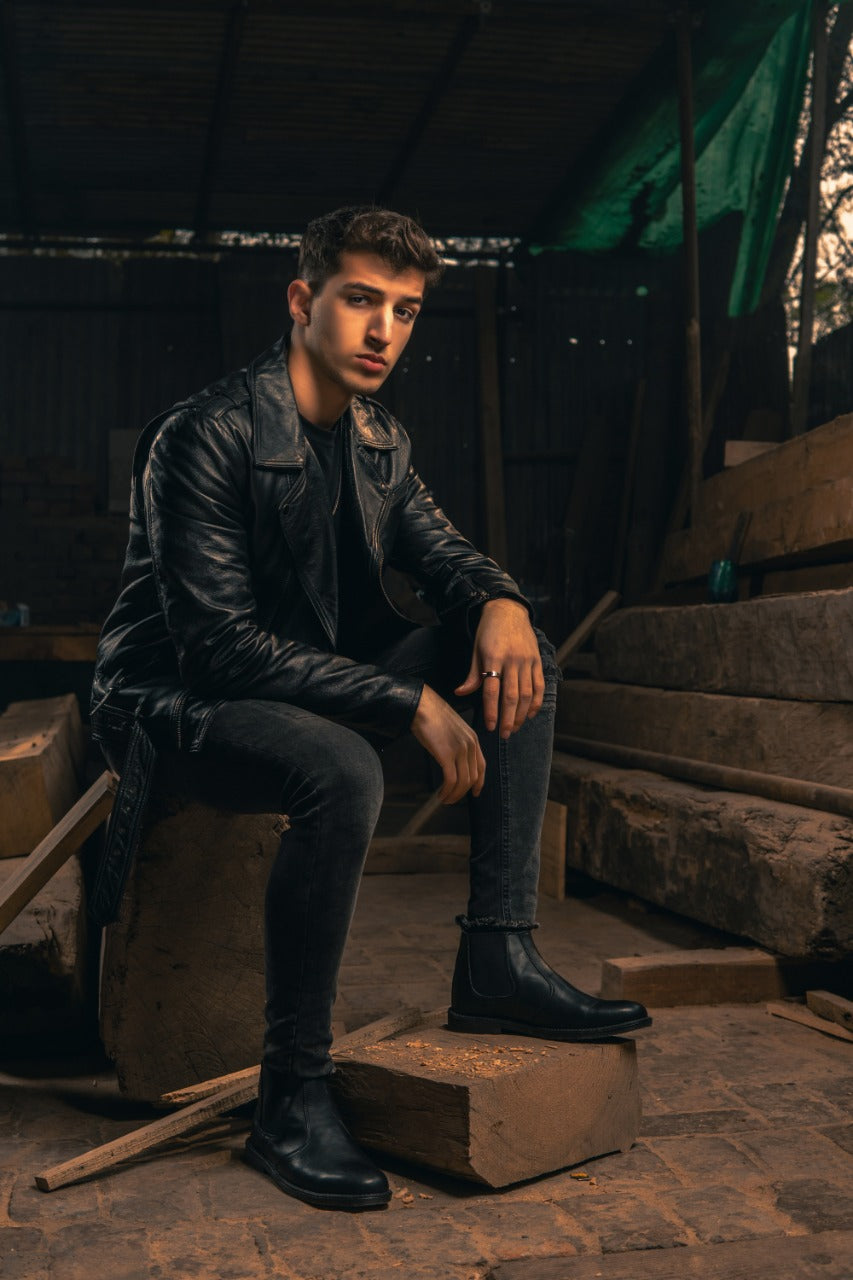 Black Cow Leather Chelsea boots