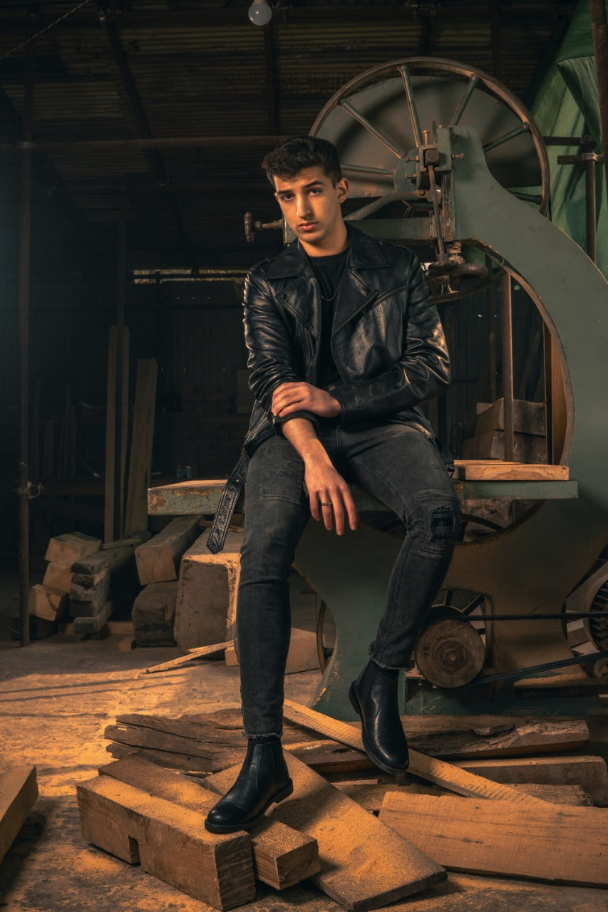 Black Cow Leather Chelsea boots