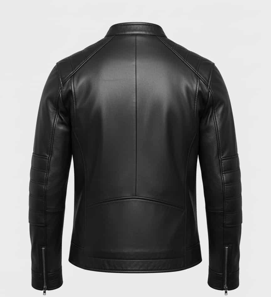 Black Leather Biker Jacket for Men
