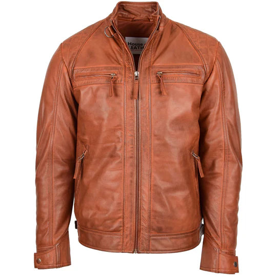 Mens Biker Leather Jacket