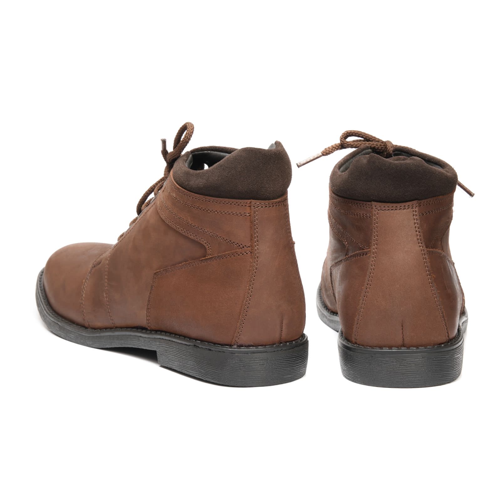 Brown Ankle Boots in Oily Cow Leather