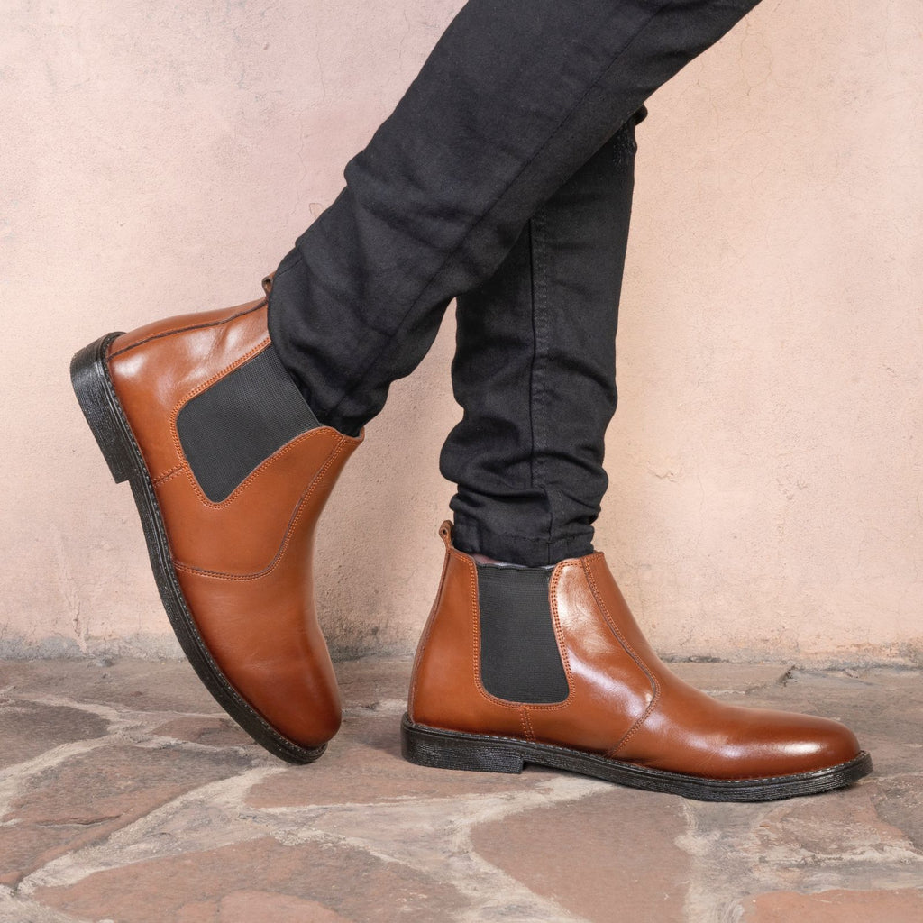 Tan Cow Leather Chelsea boots