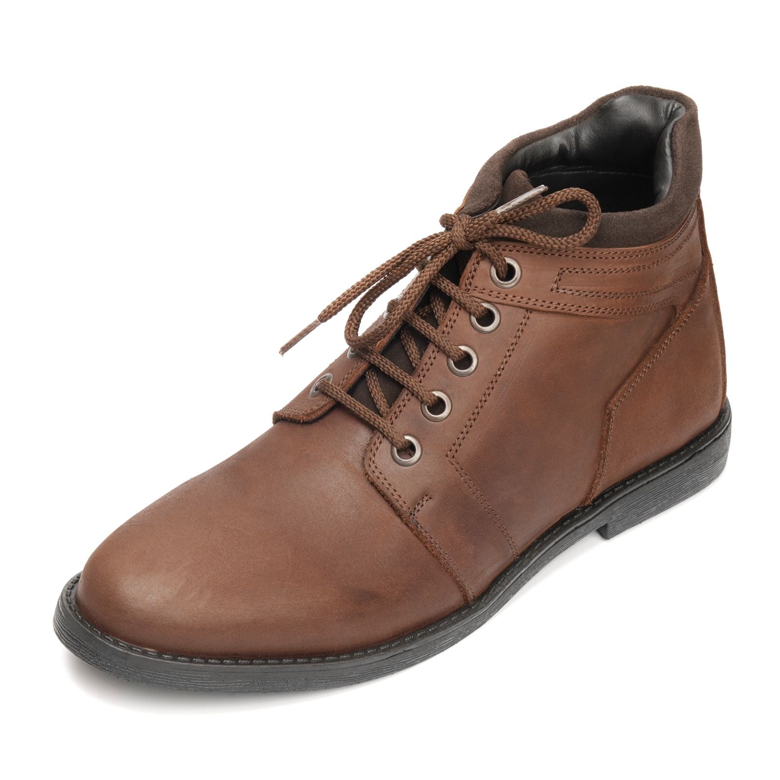 Brown Ankle Boots in Oily Cow Leather